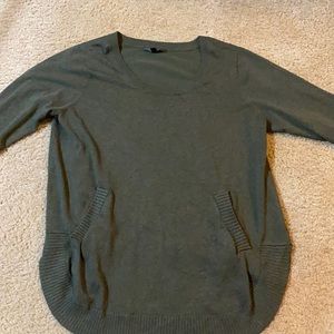 Green swoop neck sweater